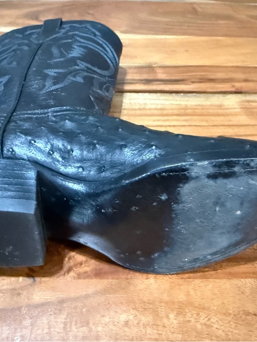 Full Quill Ostrich by Max Leather, Western Cowboy Boots Men’s Size 9-1/2 D EUC - Picture 8 of 11